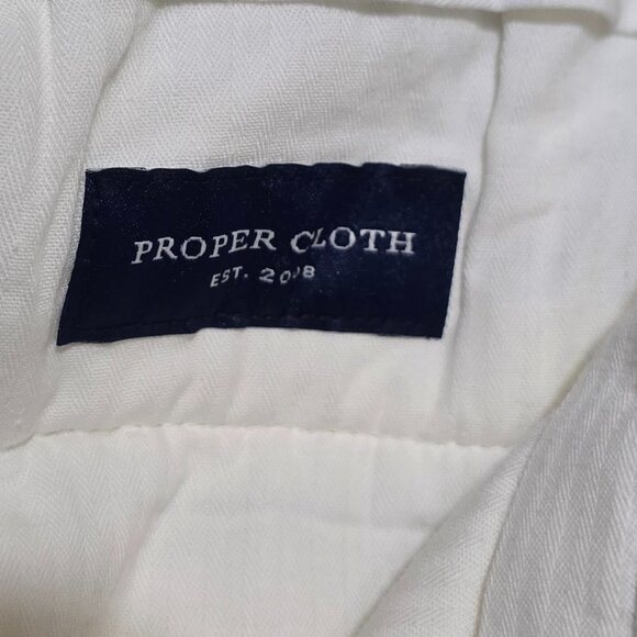 Proper Cloth Varese White Stretch Corduroy Men's Pant - White - Sz 35 x 31* - Picture 4 of 6